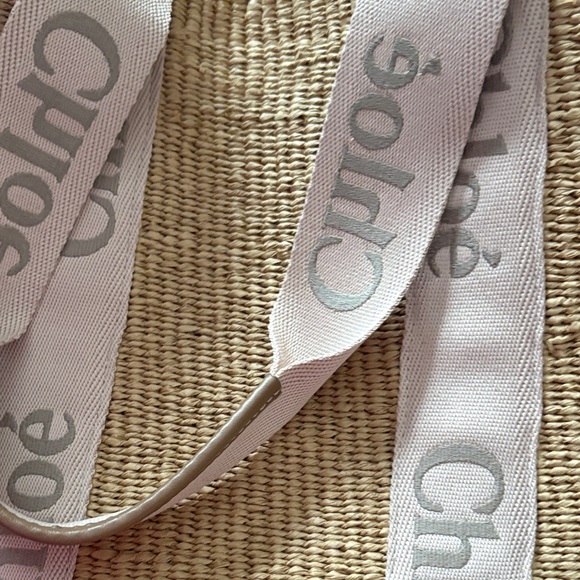 Chloe Beige Woven Tote Bag - Picture 4 of 5